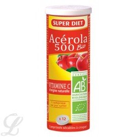 SUPER DIET Tube de 12 Comprimés Acérola 500