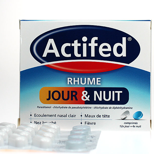 Actifed Rhume Jour & Nuit 12 comprimés jour + 4 comprimés nuit