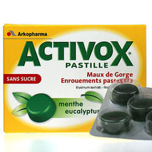 Activox Pastille Sans sucre Menthe-Eucalyptus 24 pastilles