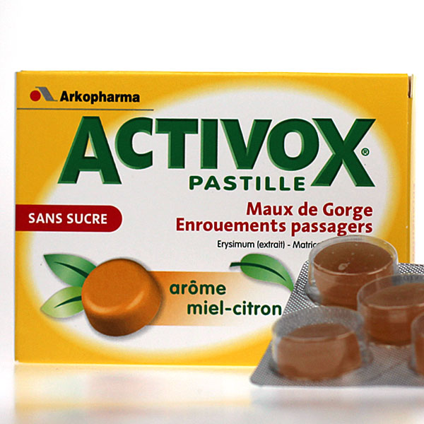 Activox Pastille Sans sucre Miel-Citron 24 pastilles