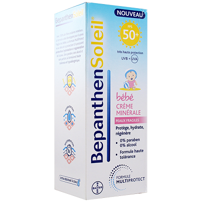 BEPANTHEN Crème Minérale FPS50+ Bébé Peaux Fragiles 50ml