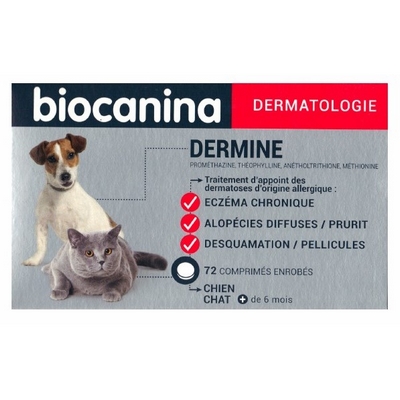 BIOCANINA Dermine Chien et Chat 72 Comprimés