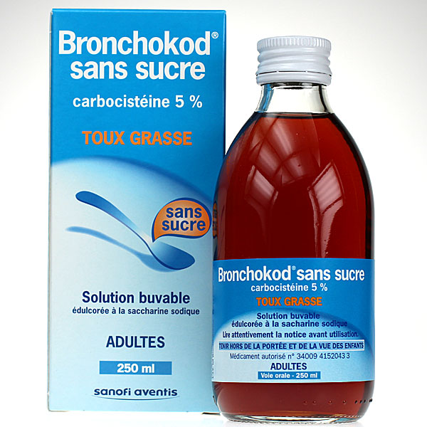 Bronchokod Sans sucre toux grasse Adultes 250 ml