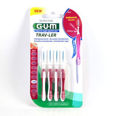 GUM TRAV-LER 4 Brossettes Interdentaires 1.4mm 1612