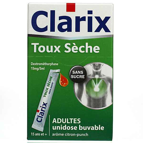 Clarix Toux Sèche 15 sachets 5 ml