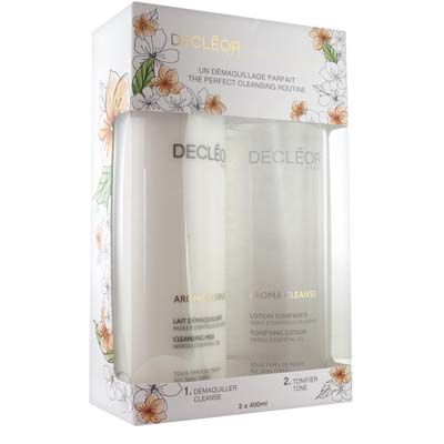 decleor lait demaquillant + lotion coffret 2x400ml