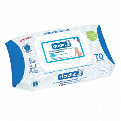 DODIE 70 Lingettes Nettoyantes 3 en 1