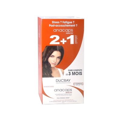 DUCRAY Anacaps Reactiv 2+1 Offert 3x30 Capsules