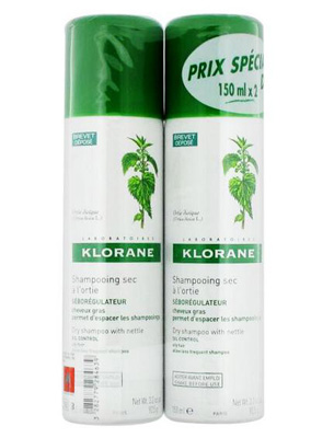 Klorane Shampooing Sec Ortie Spray Lot 2x150 mL