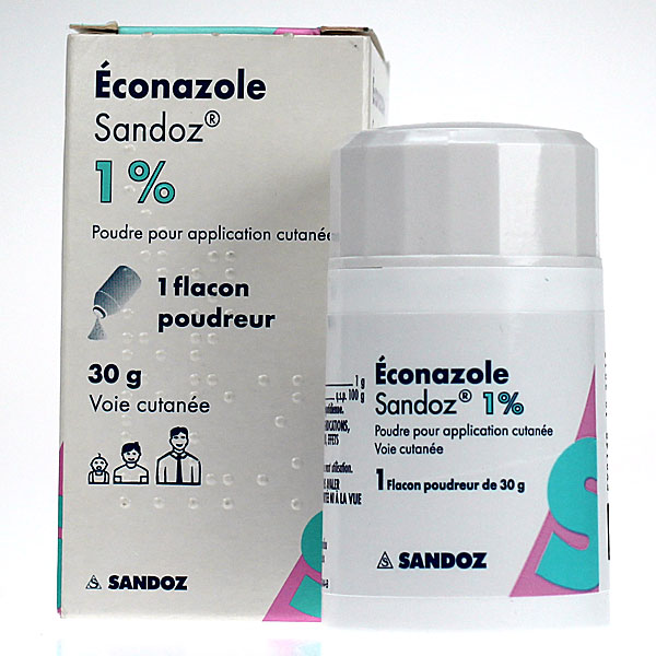 Econazole Sandoz 1% flacon poudreur 30 g