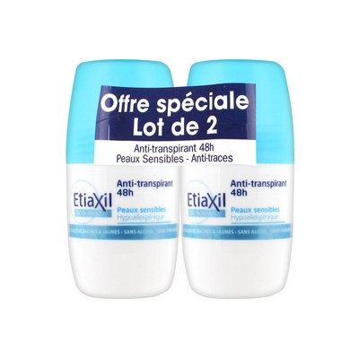 ETIAXIL Déodorant Anti Transpirant 48h Bille 2x50ml