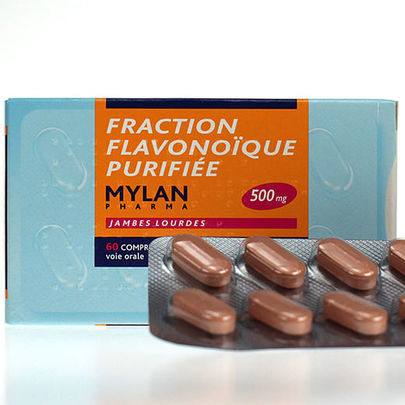 Fraction flavonoïque purifiée mylan 600 mg 30 cprs