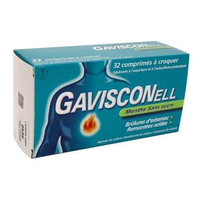 Gavisconell  sans sucre Menthe 32 cprs