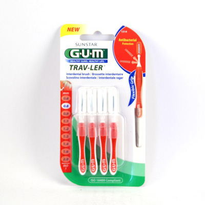 GUM TRAV-LER 4 Brossettes Interdentaires 0.8mm 1314