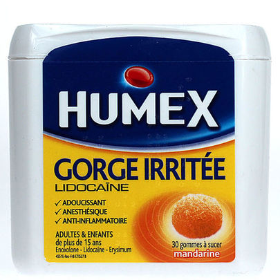 Humex Gorge irritée 30 gommes à sucer mandarine