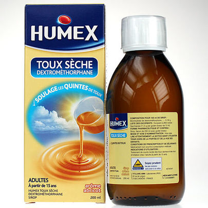 Humex Toux sèche Dextrométhorphane Abricot 200 ml