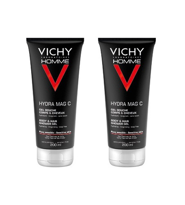 VICHY HOMME Hydra Mag C Gel Douche Lot 2X200 mL