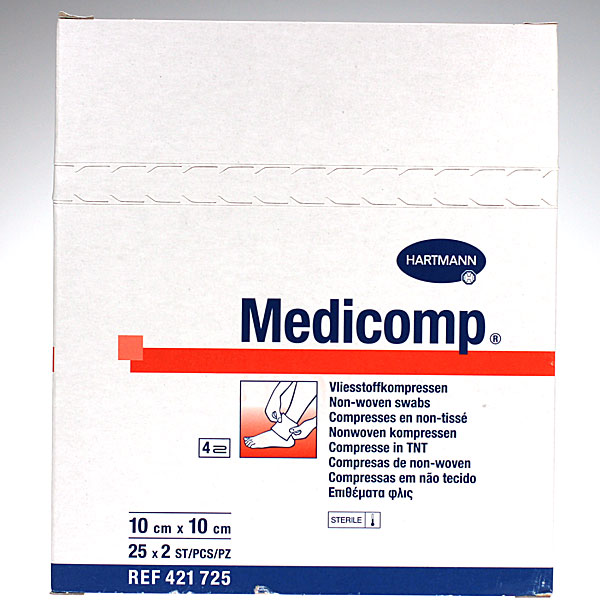 Medicomp 10 cm x 10 cm par 25 x 2