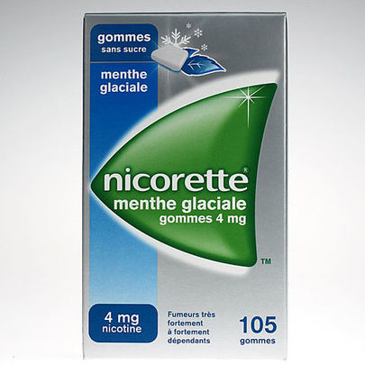 Nicorette Menthe glaciale Sans sucre 4 mg 105 gommes