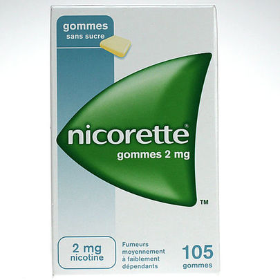 Nicorette Sans sucre 2 mg 105 gommes