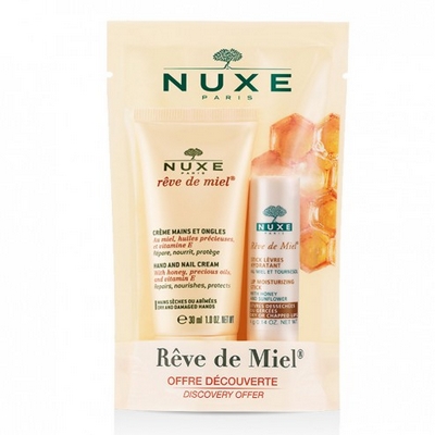 NUXE Rêve de Miel Crème Mains et Ongles 30ml + Stick Lèvres Hydratant 4g