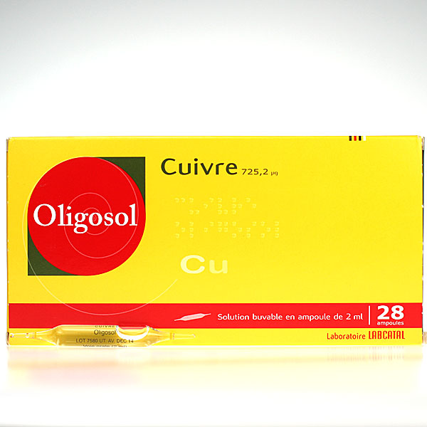 Oligosol cuivre 28 ampoules