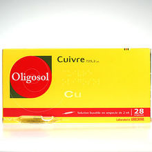 Oligosol cuivre 28 ampoules