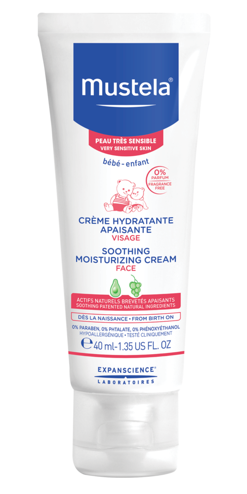 Mustela Peau Très Sensible Crème Hydratante Apaisante Visage 40 mL