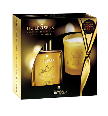 RENE FURTERER Coffret Huile 5 Sens + Bougie offerte 100ml + 70g