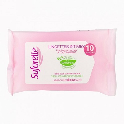 SAFORELLE 10 Lingettes intimes ultra-douces