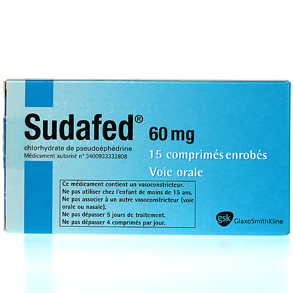 Sudafed 60 mg 15 comprimés