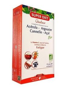 SUPER DIET Quatuor Fatigue 20 Ampoules de 15ml