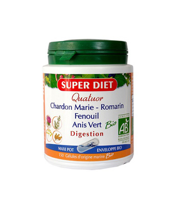 SUPER DIET Quatuor Bien Être Digestif 150 Gélules