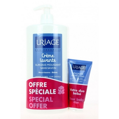 URIAGE Crème Lavante Bébé 500mL + 1er Lait Hydratant 200ml