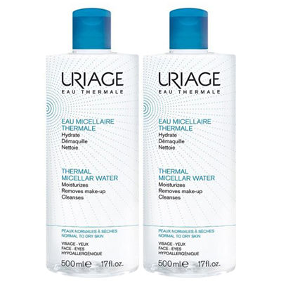 uriage eau micellaire peaux normale à seches 500ml duo