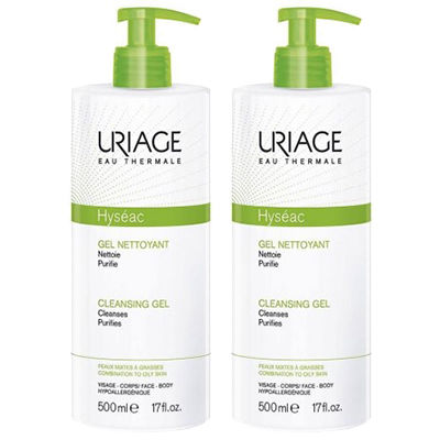 uriage hyseac gel nettoyant 500ml duo