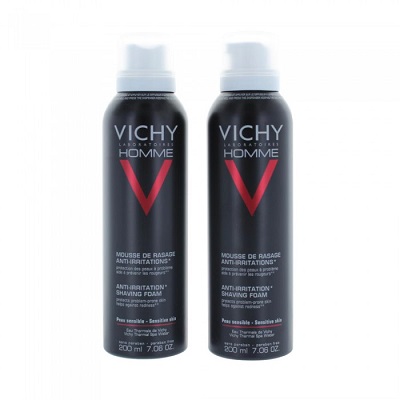 VICHY HOMME Mousse de Rasage Anti-Irritations 2 x 200 mL