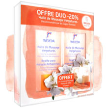 WELEDA Huile de Massage Vergetures 2x100mL + Guide de Massage