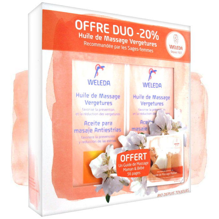 photo n°2 : WELEDA Huile de Massage Vergetures 2x100mL + Guide de Massage